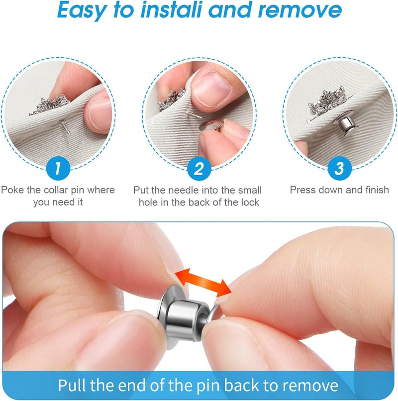 NANMOTUE 40PCS Locking Pin Back Locking Pin Keeper Clasp, Metal Pin Backing for Brooch Enamel Lapel Pin Lock - Image 4